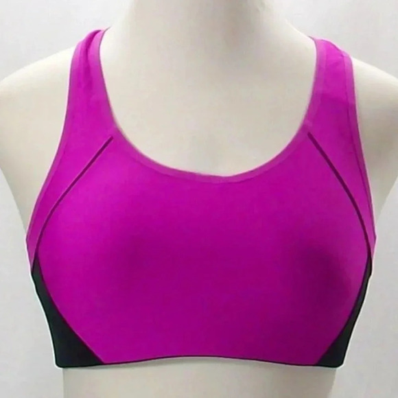New Balance WBT3107 The Airy Racer Wire Free Sports Bra Size 38C Raspberry Black - Picture 1 of 3